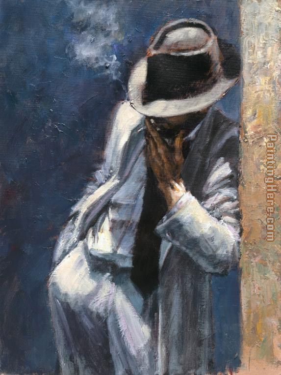 Man in white suit painting - Fabian Perez Man in white suit art painting